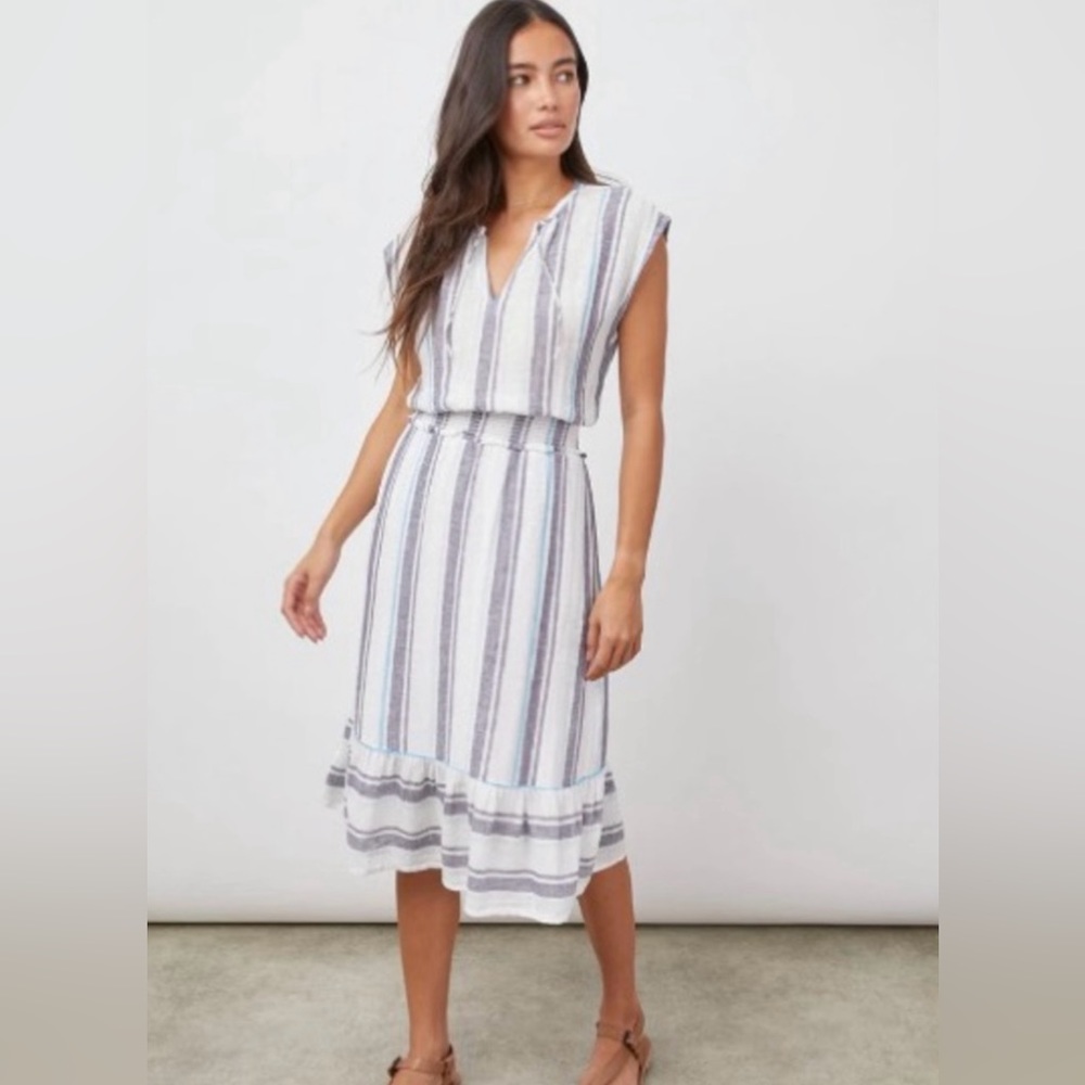 NWT RAILS Ashlyn Striped Midi Aegean Blue Stripe midi dress - XS - Picture 1 of 4